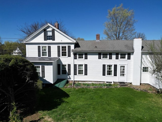 67 E Main St, West Brookfield, MA 01585 - back of house featuring a chimney and a yard