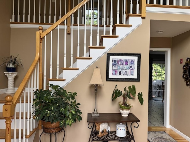 5 Gannett Way, Hopedale, MA 01747 - stairway with wood finished floors and baseboards