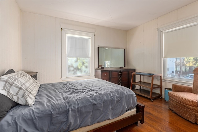 bedroom featuring dark hardwood / wood-style floors