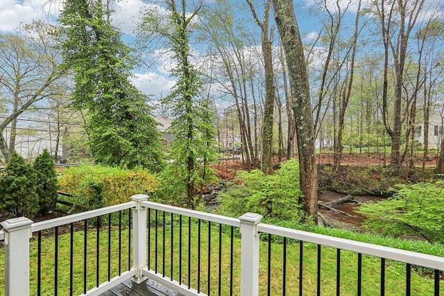 deck with a lawn
