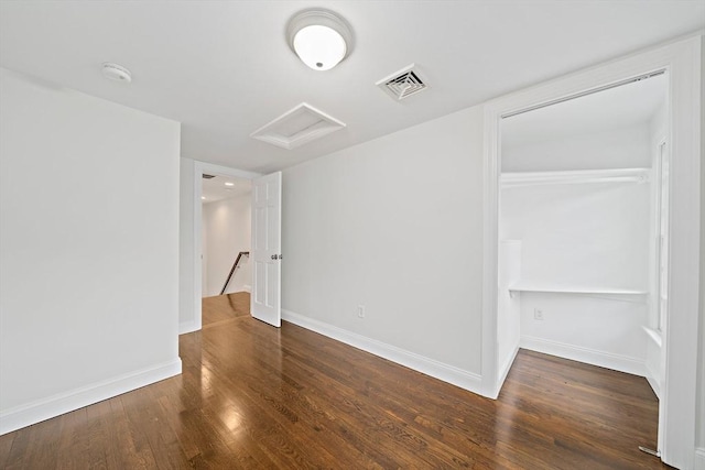 24 Summer St Unit A, Kingston, MA 02364 - spare room with attic access, wood finished floors, and a smoke detector