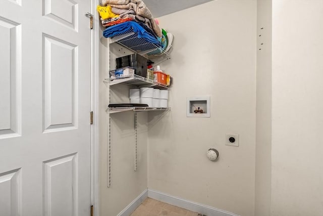 97 Hildreth St Unit 3, Lowell, MA 01850 - washroom featuring electric dryer hookup, hookup for a washing machine, and baseboards