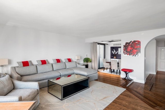 living room featuring hardwood / wood-style floors