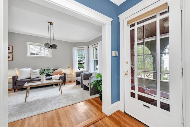 100 Melrose St Unit 100, Arlington, MA 02474 - doorway to outside with light wood-type flooring and baseboards