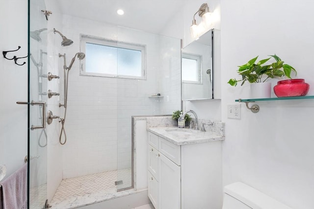 100 Melrose St Unit 100, Arlington, MA 02474 - full bath with a shower stall, vanity, and toilet