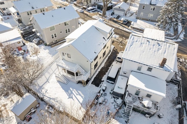 view of snowy aerial view