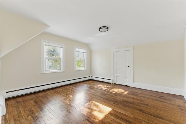 357 Granite St, Quincy, MA 02169 - additional living space featuring lofted ceiling, a baseboard heating unit, and wood finished floors