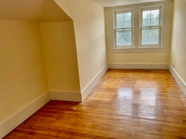 bonus room with light hardwood / wood-style flooring