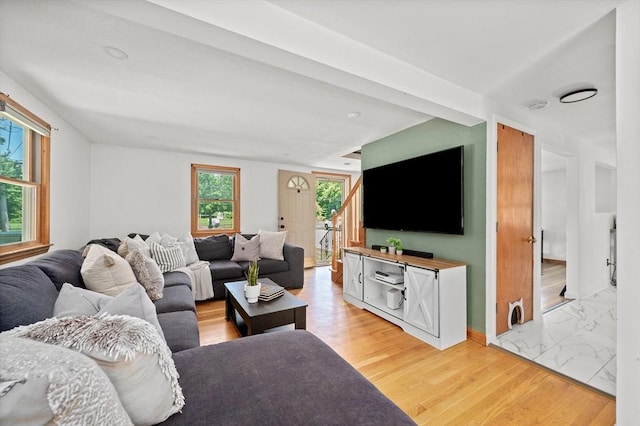 167 Green St, Abington, MA 02351 - living room with baseboards and light wood-type flooring