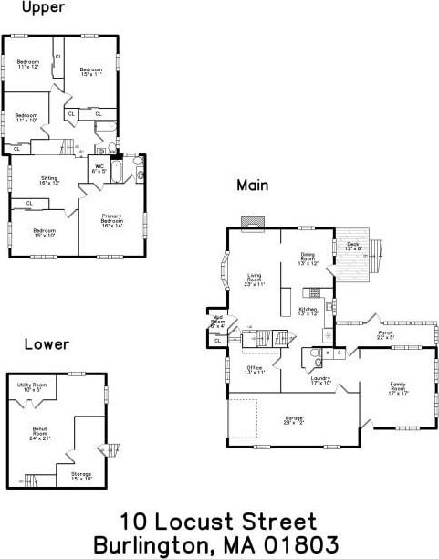 10 Locust St, Burlington, MA 01803 - view of floor plan / room layout