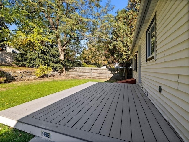 deck with a yard