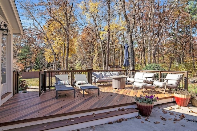 deck with an outdoor living space