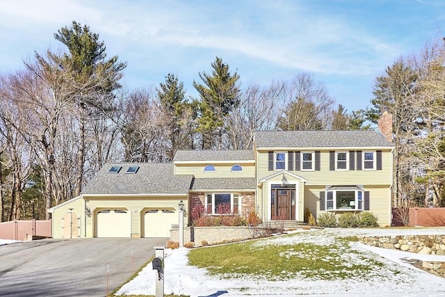 front of property with a garage