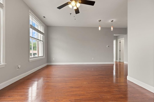 80 Wingate St Unit 3C, Haverhill, MA 01832 - spare room with ceiling fan, wood finished floors, and baseboards