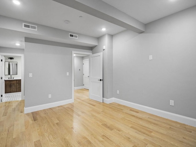 empty room featuring light wood-type flooring