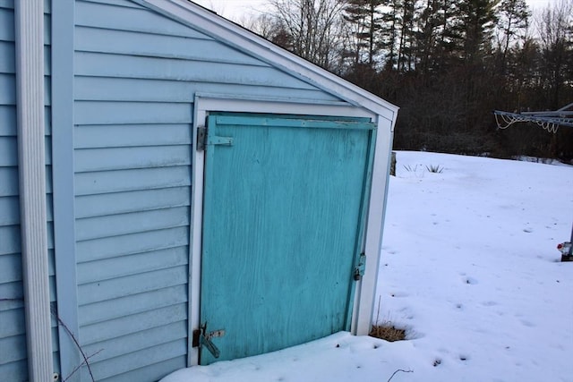 view of snow covered structure