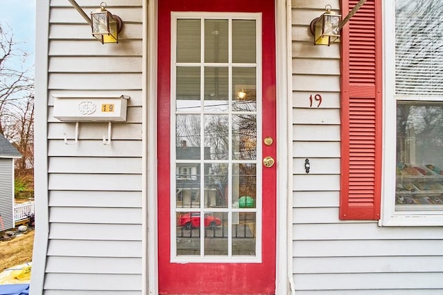 view of doorway to property