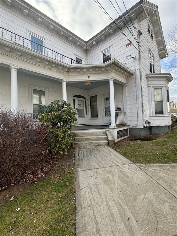 exterior space featuring covered porch