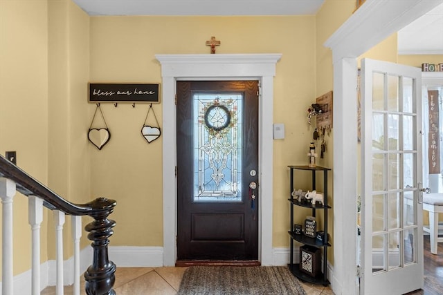 39 Crapo St, New Bedford, MA 02740 - entrance foyer with stairway and tile patterned flooring