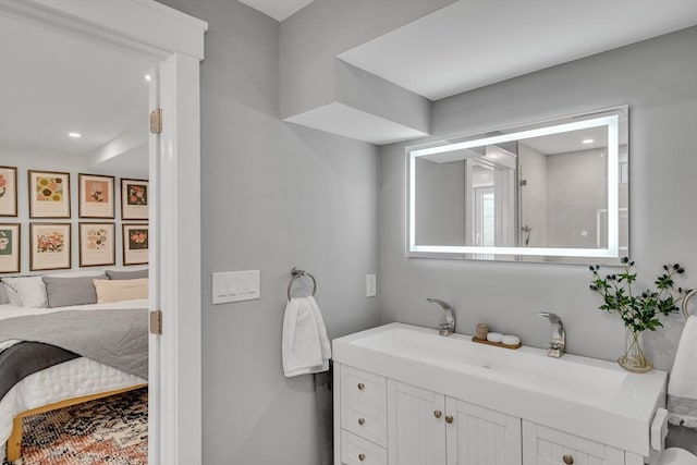 27 Central Rd Unit 1, Somerville, MA 02143 - full bath with vanity and recessed lighting