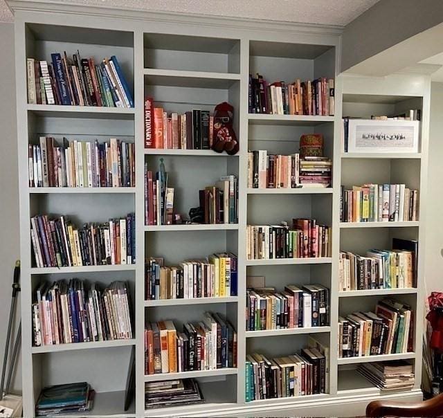 51 John St Unit 201, Brookline, MA 02446 - living area with bookshelves