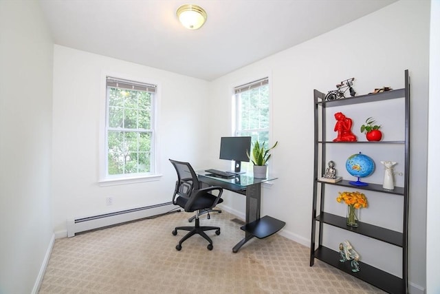 10 Morgan Cir, Holden, MA 01520 - carpeted home office featuring baseboard heating, plenty of natural light, and baseboards