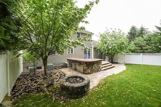 10 Morgan Cir, Holden, MA 01520 - view of yard with an outdoor fire pit