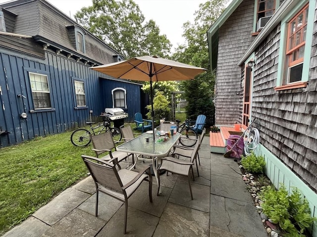 view of patio / terrace with a grill