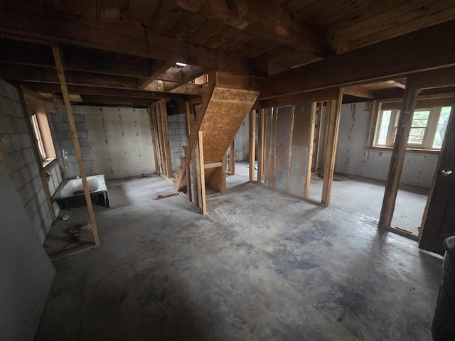 view of basement