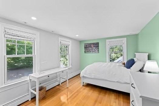 65 Myles View Dr, Duxbury, MA 02332 - bedroom with light wood finished floors, recessed lighting, and baseboard heating