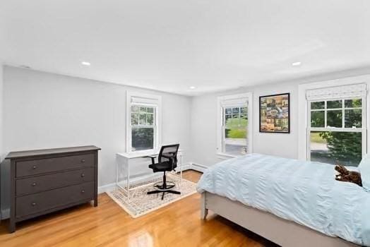 65 Myles View Dr, Duxbury, MA 02332 - bedroom with light wood-style floors and recessed lighting