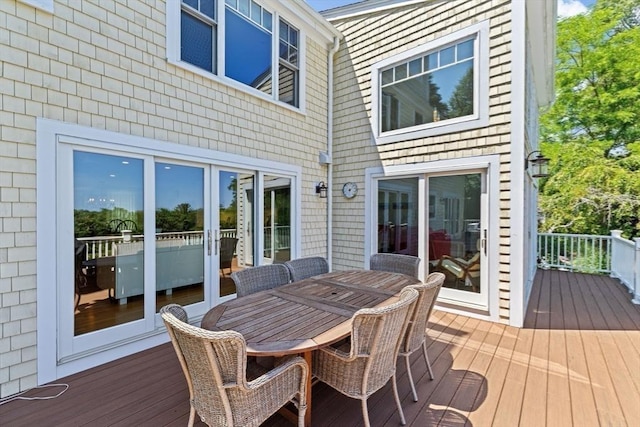 65 Myles View Dr, Duxbury, MA 02332 - wooden terrace with outdoor dining space