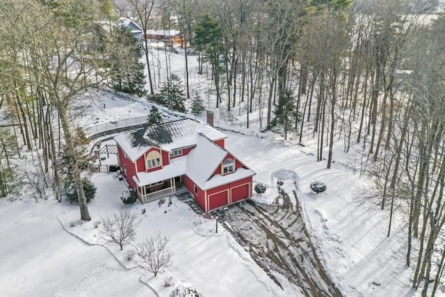 view of snowy aerial view