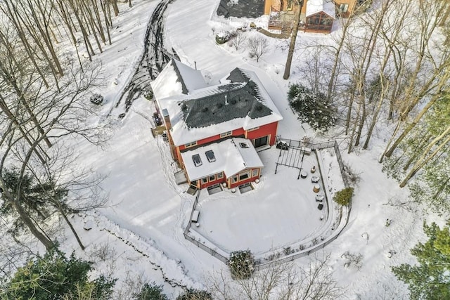 view of snowy aerial view