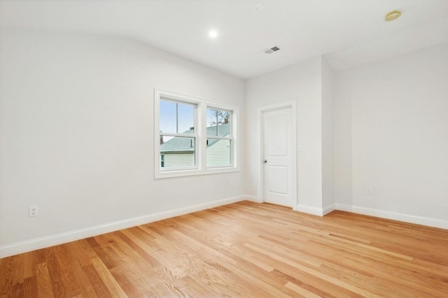 empty room featuring light wood-type flooring