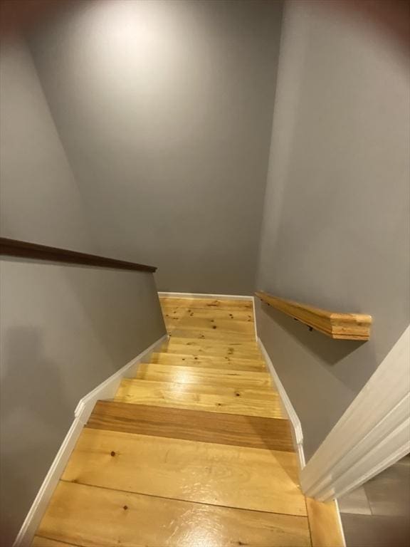 9 Pine City Rd, Carver, MA 02330 - stairs featuring wood-type flooring and baseboards