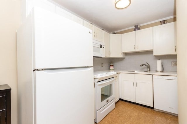 5 Cass St Unit 12, Boston, MA 02132 - kitchen featuring white appliances, a sink, light countertops, decorative backsplash, and light floors