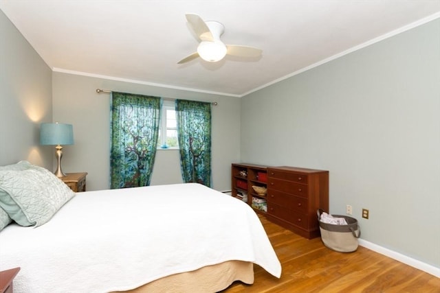 5 Cass St Unit 12, Boston, MA 02132 - bedroom with wood finished floors, crown molding, baseboards, and a ceiling fan