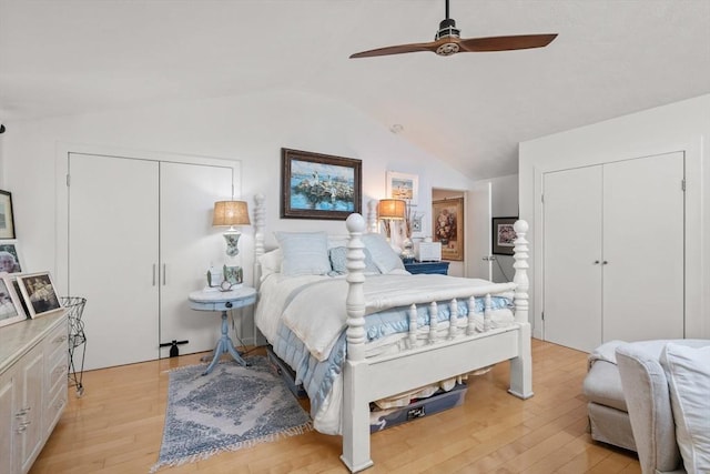 6 Rio, Gloucester, MA 01930 - bedroom featuring vaulted ceiling, light wood-style floors, and ceiling fan