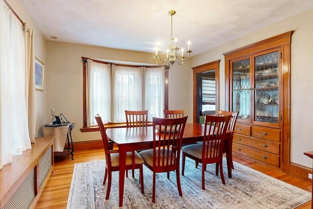 19 Orlando Ave, Winthrop, MA 02152 - dining room with light wood-style floors, a chandelier, and baseboards