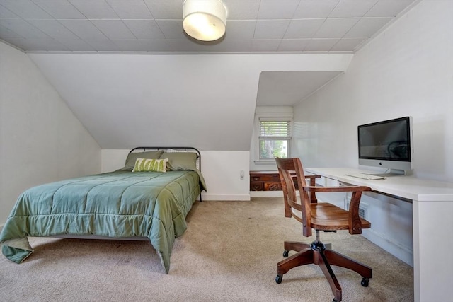 108 Needham St, Dedham, MA 02026 - bedroom featuring lofted ceiling, carpet, an office area, and baseboards