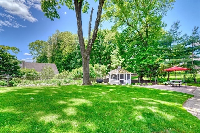 108 Needham St, Dedham, MA 02026 - view of yard with a gazebo and a patio