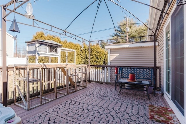 view of patio featuring a wooden deck