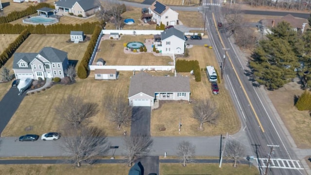 aerial view featuring a residential view