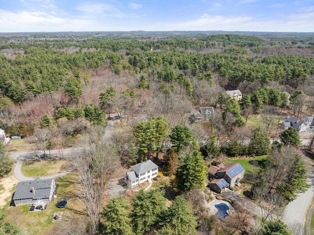 5 Crescent Ln, Sudbury, MA 01776 - drone / aerial view featuring a wooded view