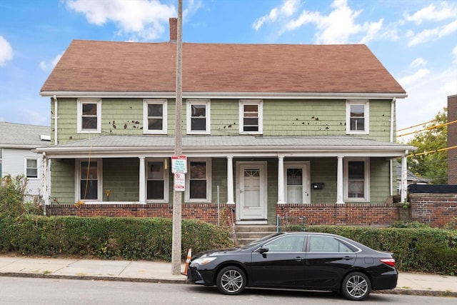 view of front of property with a porch