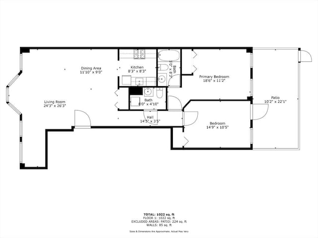 90 Broadway Unit 2C, Boston, MA 02116 - view of floor plan / room layout
