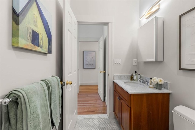 90 Broadway Unit 2C, Boston, MA 02116 - half bath with vanity and tile patterned flooring