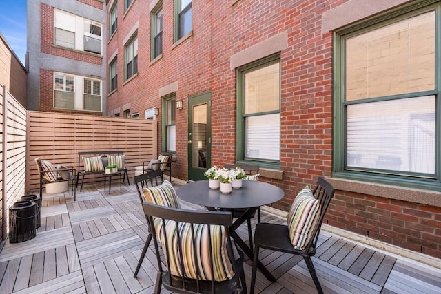 90 Broadway Unit 2C, Boston, MA 02116 - wooden deck featuring an outdoor living space
