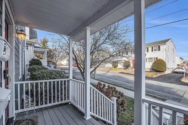 deck featuring covered porch